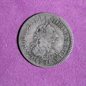 1781 - Mexico Silver 1/2 Reals Colonial Pirate Coin #K43035