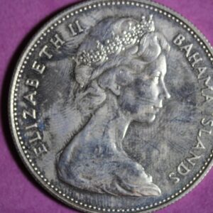 ESTATE FIND 1973 - Bahama Islands One 1 Dollar Silver Elizabeth II #K43036