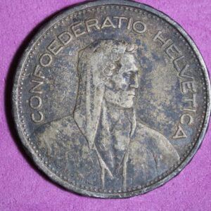 1932 - B Switzerland Founding HERO WILLIAM TELL 5 Francs European #K43122