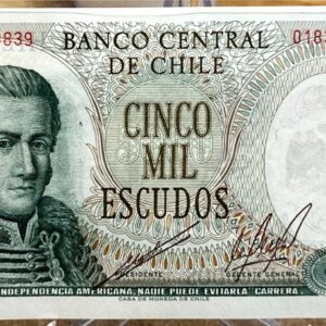 1967-1976 BANK OF CHILE 5000 ESCUDO BILL - NT1274